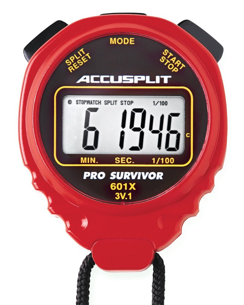 Accusplit Red Stopwatch with Split Timing and Easy View XL Digits A601XR