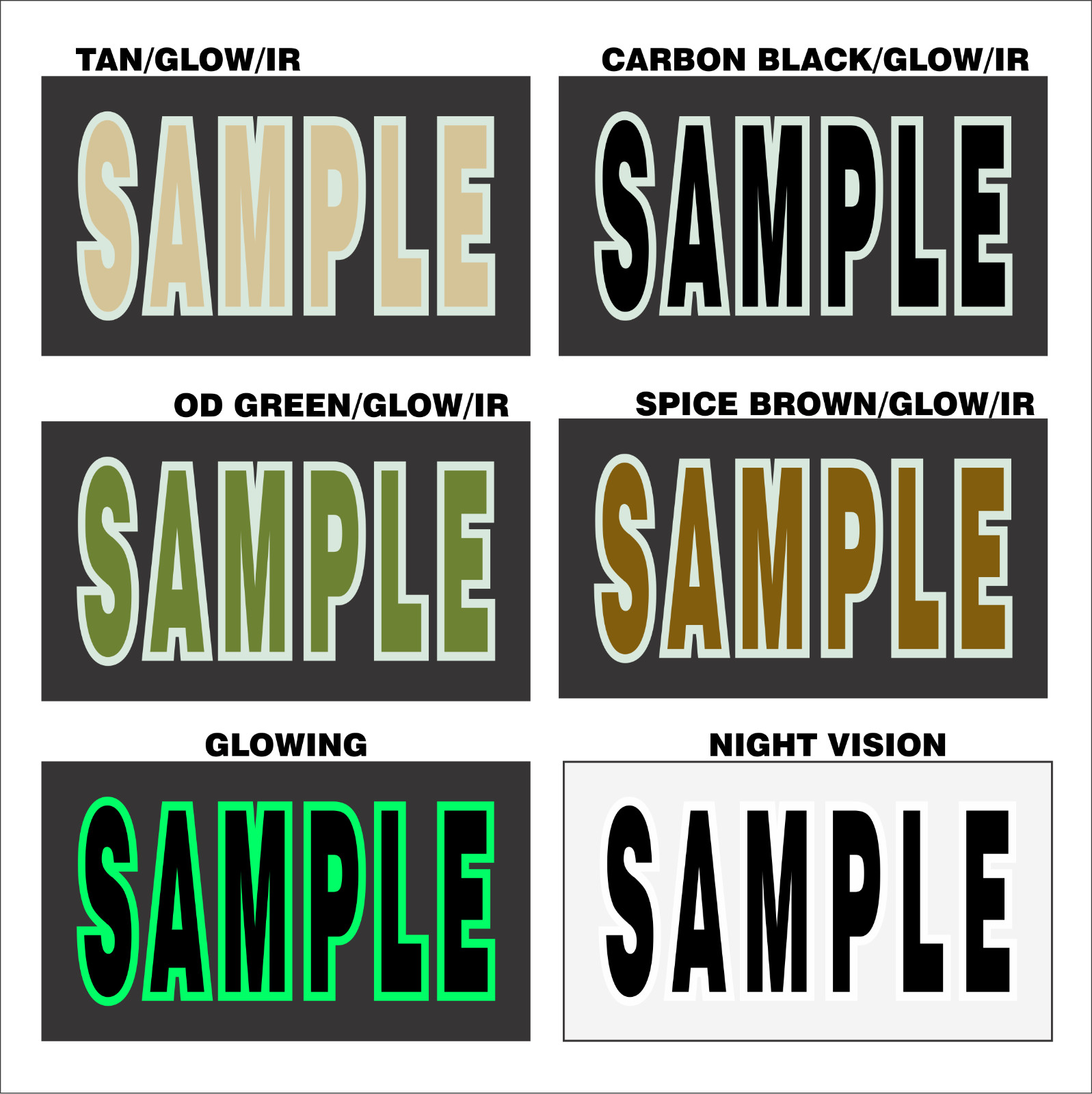 Custom Call Sign Patch, Glow + Color of Choice on IR Magic Black 3.5"X2"