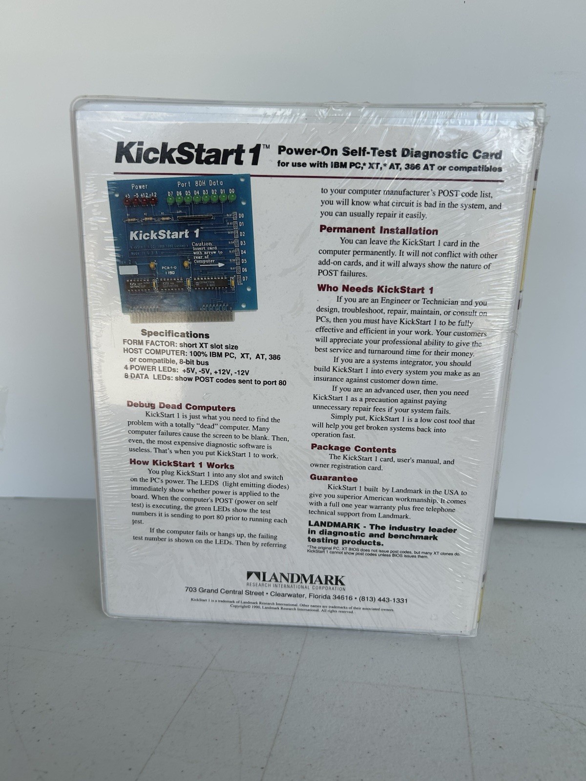 Landmark KickStart POST Diagnostic Card PC Computer Tester New Sealed Vintage