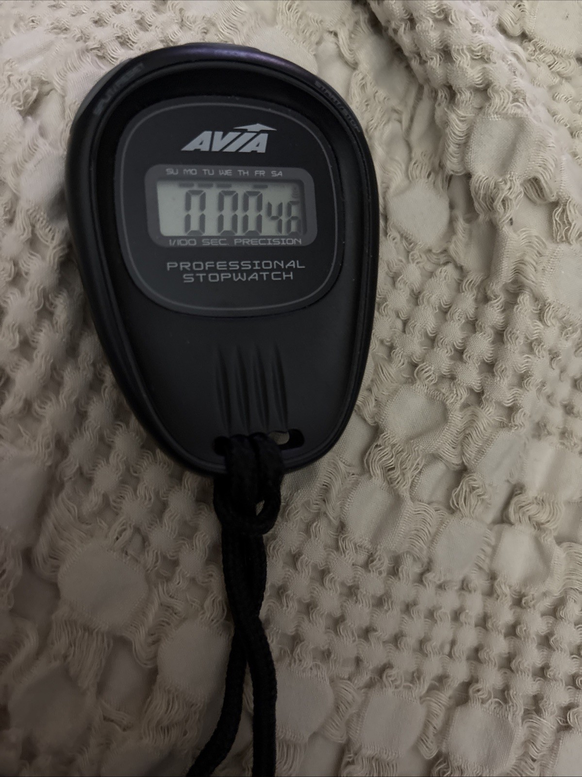 Avia Programmable Digital Stopwatch with Lanyard and Alarm Function, Black