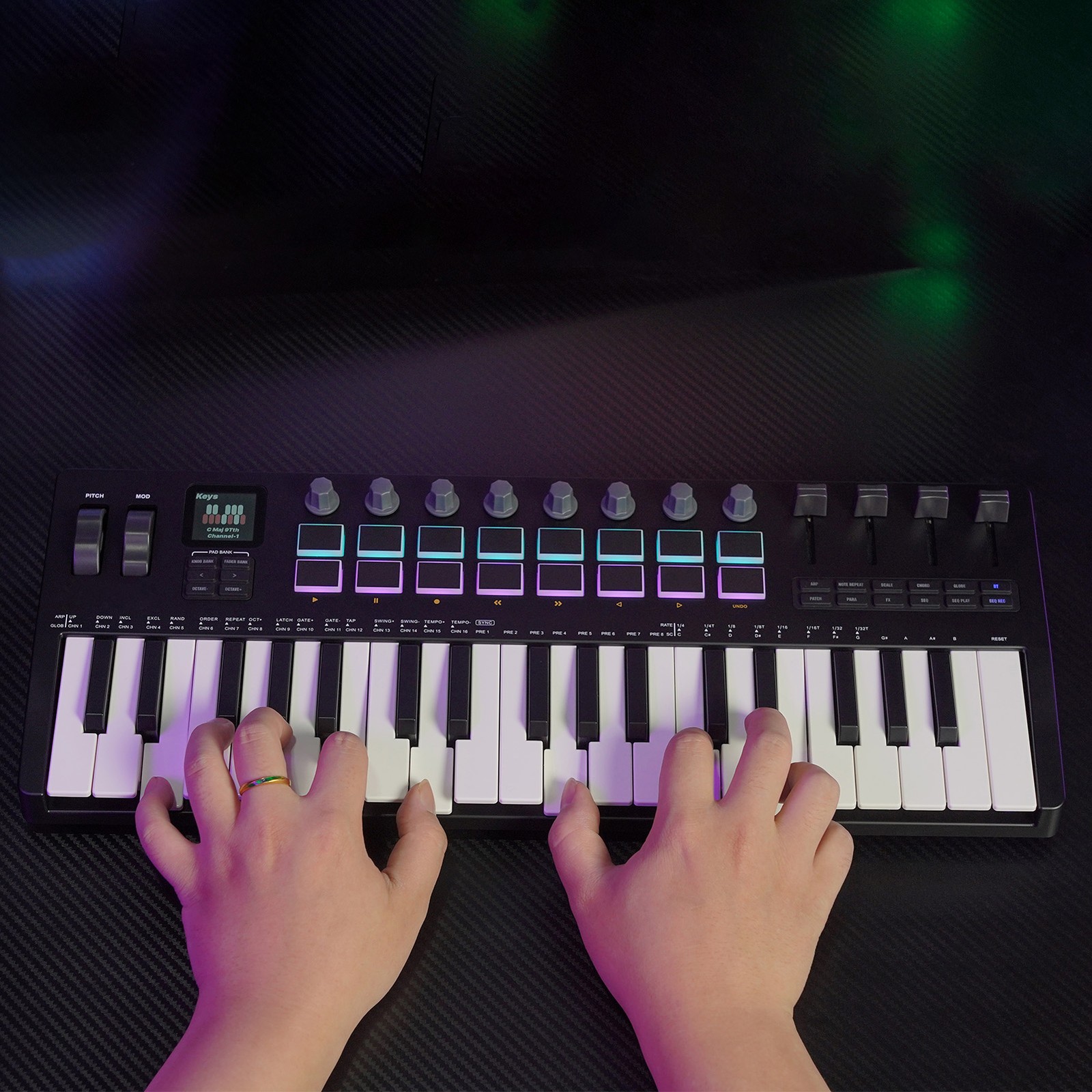 Versatile 37 Key MIDI Keyboard For Dynamic Music Production BUUI