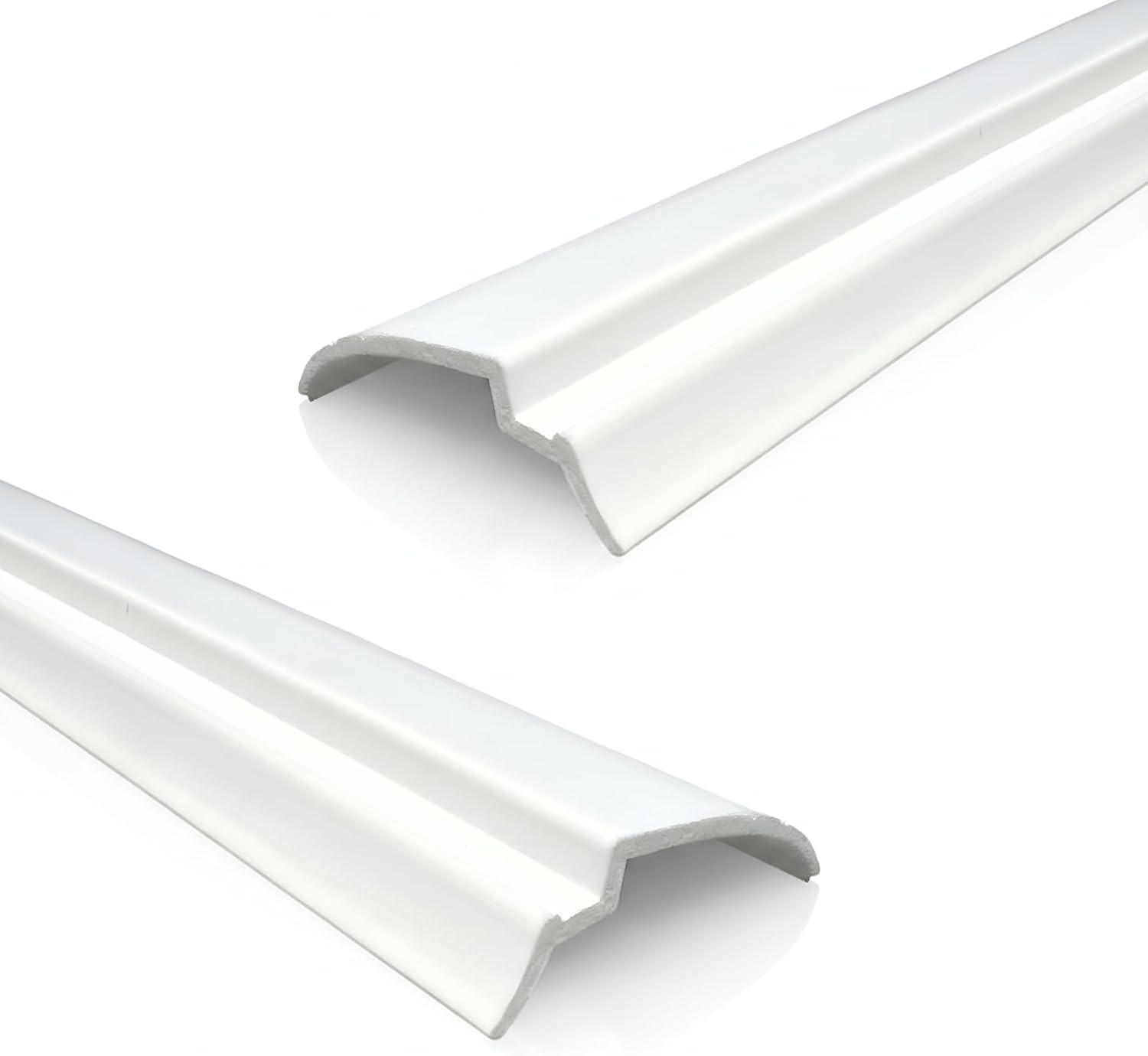 KC Hardware White 72" Long Snap in Vinyl Glazing Bead - 2-Pack | Durable Weather