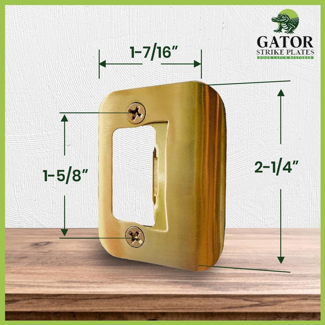 Door Mount Strike Plate for Secure Latching on Interior and Exterior Doors