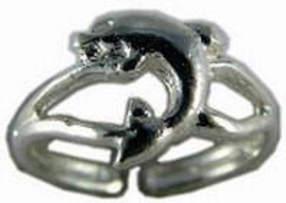Dolphin sterling silver toe rings