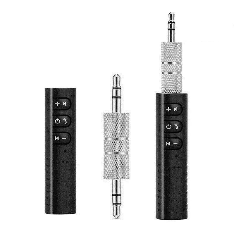 Wireless Bluetooth Receiver 3.5mm AUX Audio Stereo Hands Free Car Adapter Black