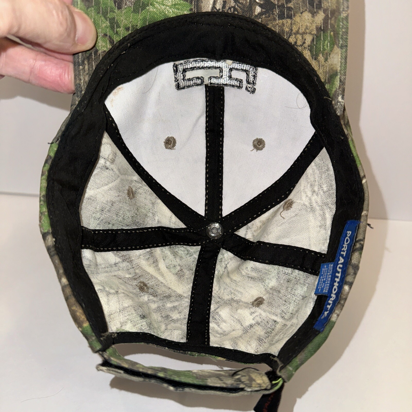 Real Tree Camouflage Green/Browns Hat Cap Chicago Tube & Iron in Black Hook Loop