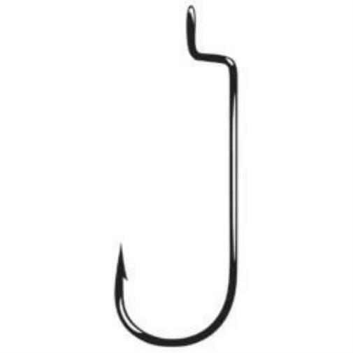 Gamakatsu Offset Shank Worm RB 1/0 Hook (black 6 pack)