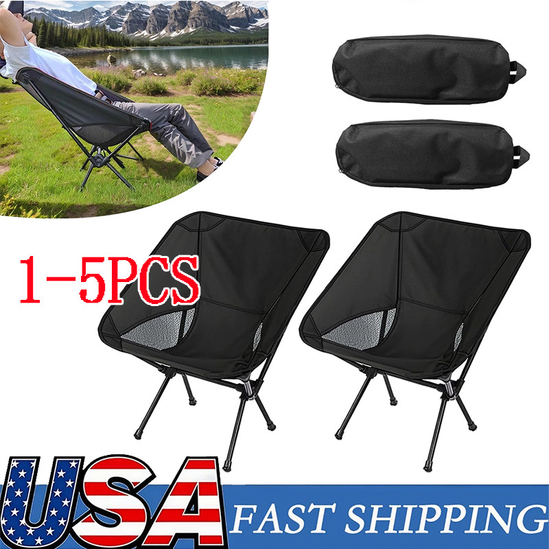 1-5Pack Collapsible Camp Chairs w/Carrying Bag Outdoor Chair Camping Hiking LOT