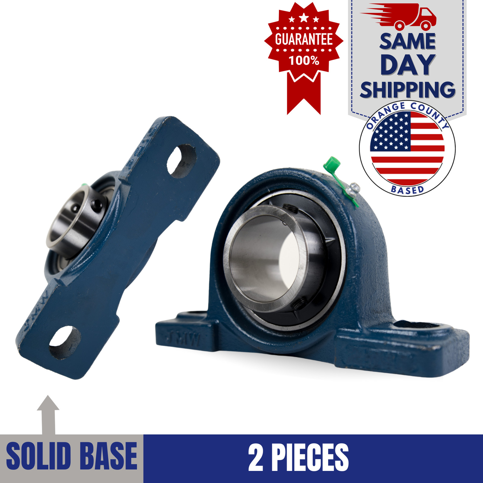 UCP210-31 Pillow Block Bearing 1-15/16" Bore 2 Bolt Solid Base (2PCS)