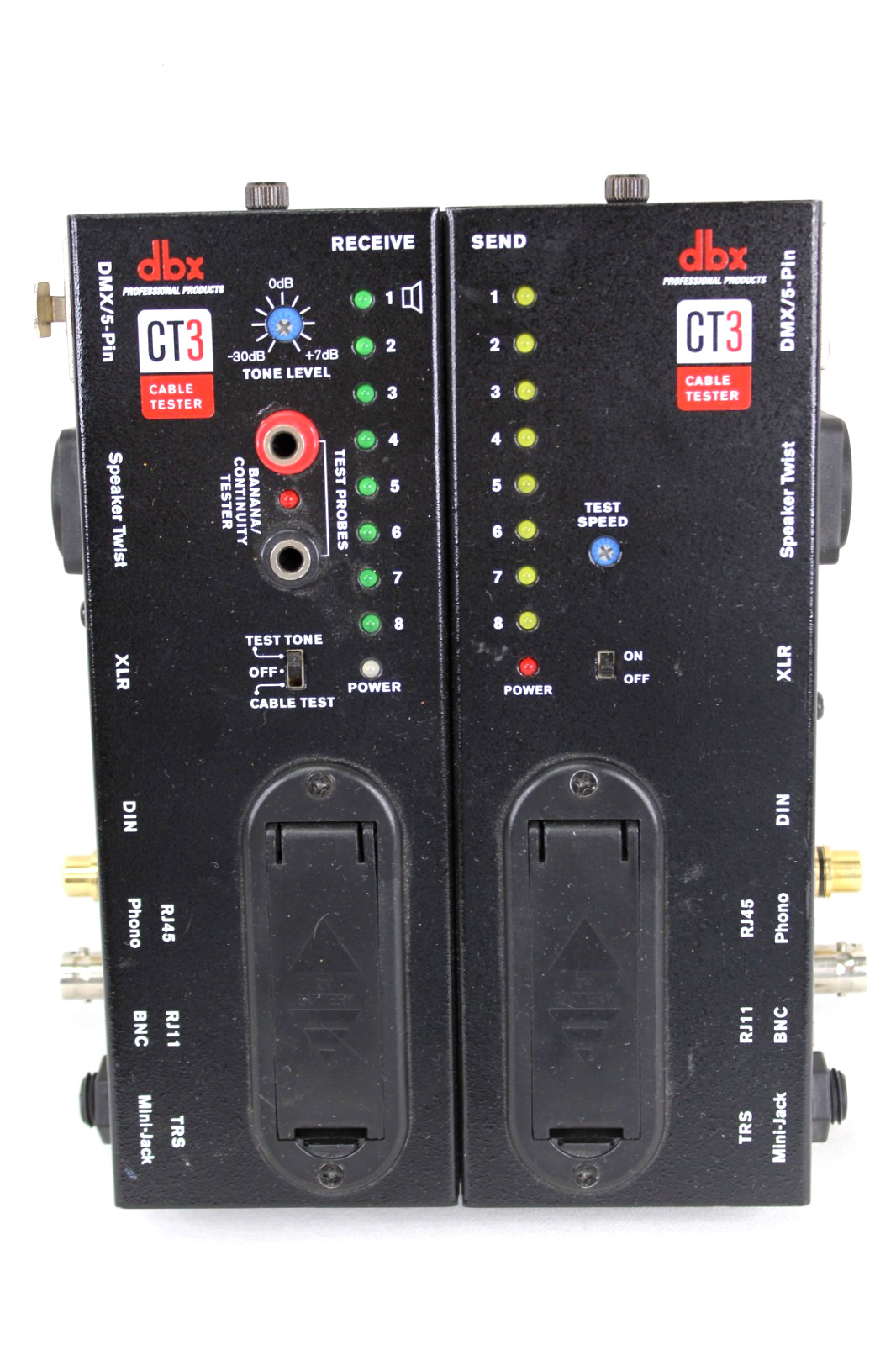 DBX CT3 Advanced Cable Tester 5-Pin Receive & Send Unit Set ** Tested & Works