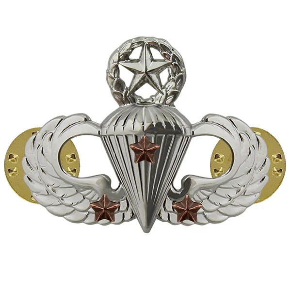 Army Master Combat Parachute Third Award Badge – Mirror Finish – Regulation Size