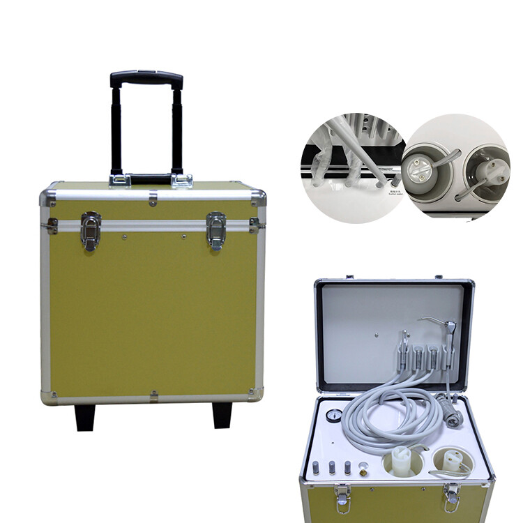 Portable 550W Turbine Unit&Built-in Air Compressor 60L/Min 3-Way Syringe 2 Holes