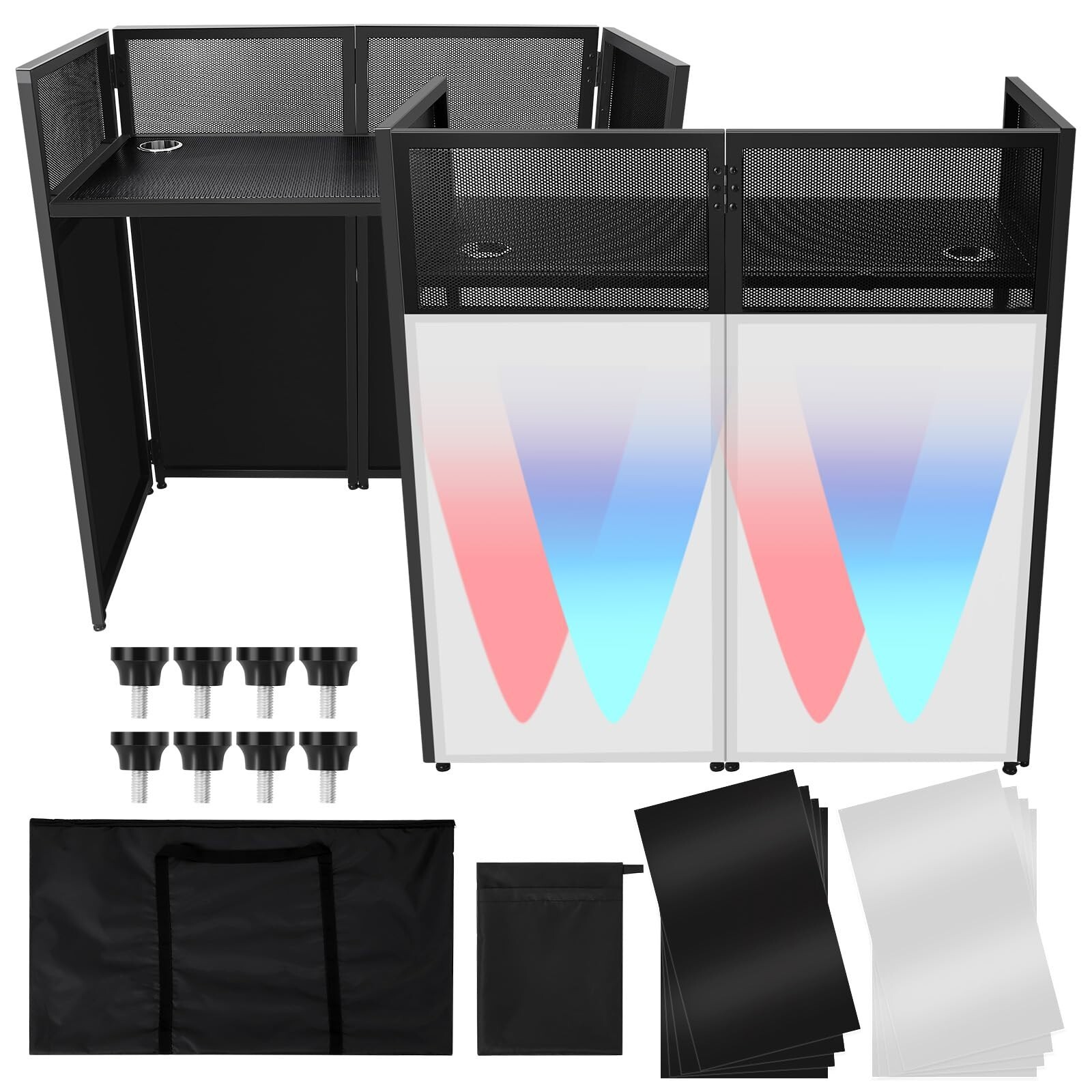 42" Lx46" Hx21" W Portable DJ Facade Booth DJ Table Stand Booth DJ Table Station