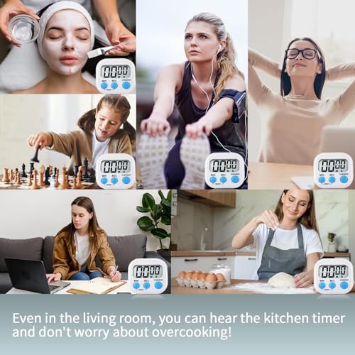 Pack Digital Kitchen Timer Magnetic Digital Timer with 4 Pink,blue,purple,white