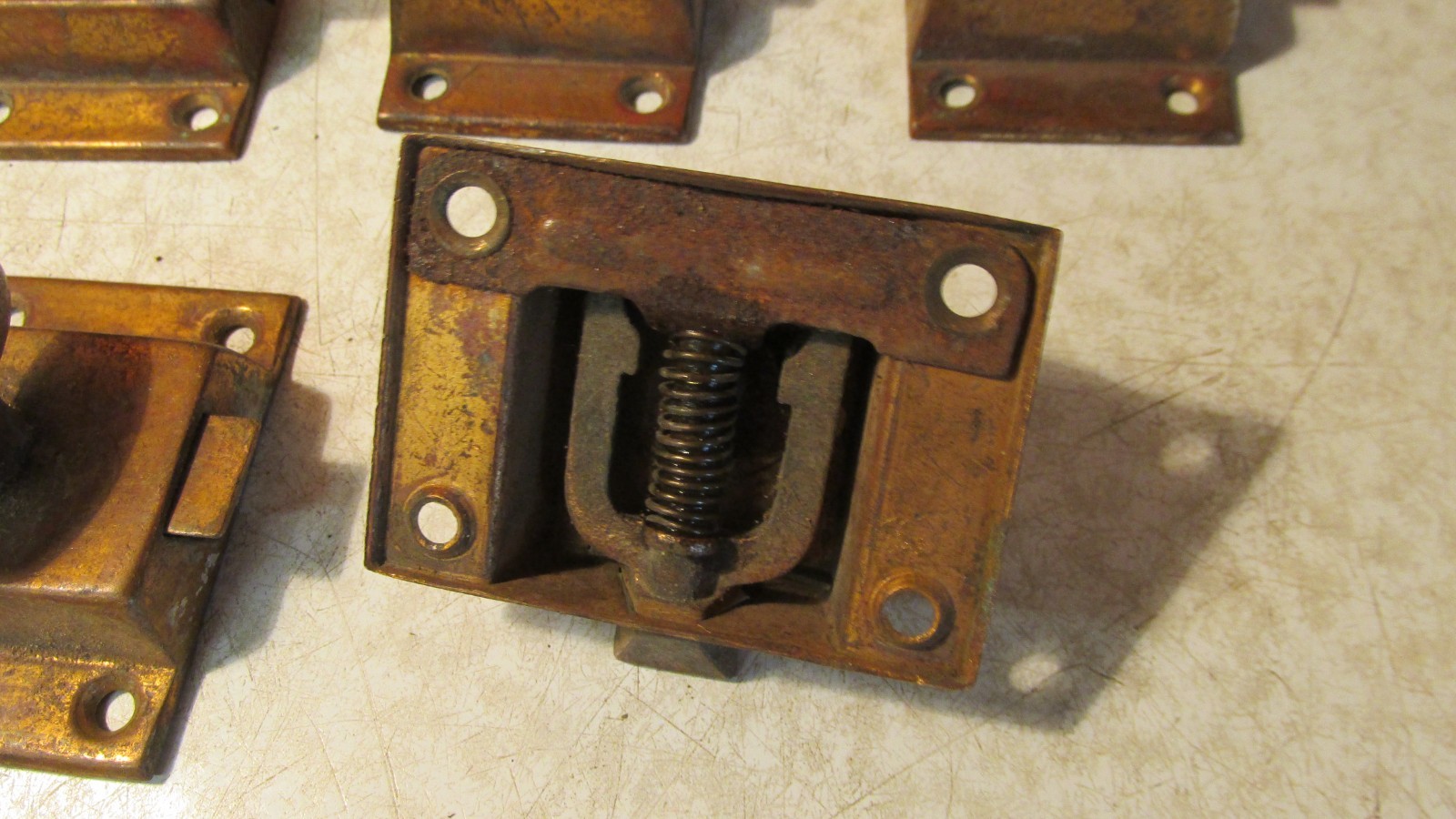7Antique Brass Cabinet Latches- Parts