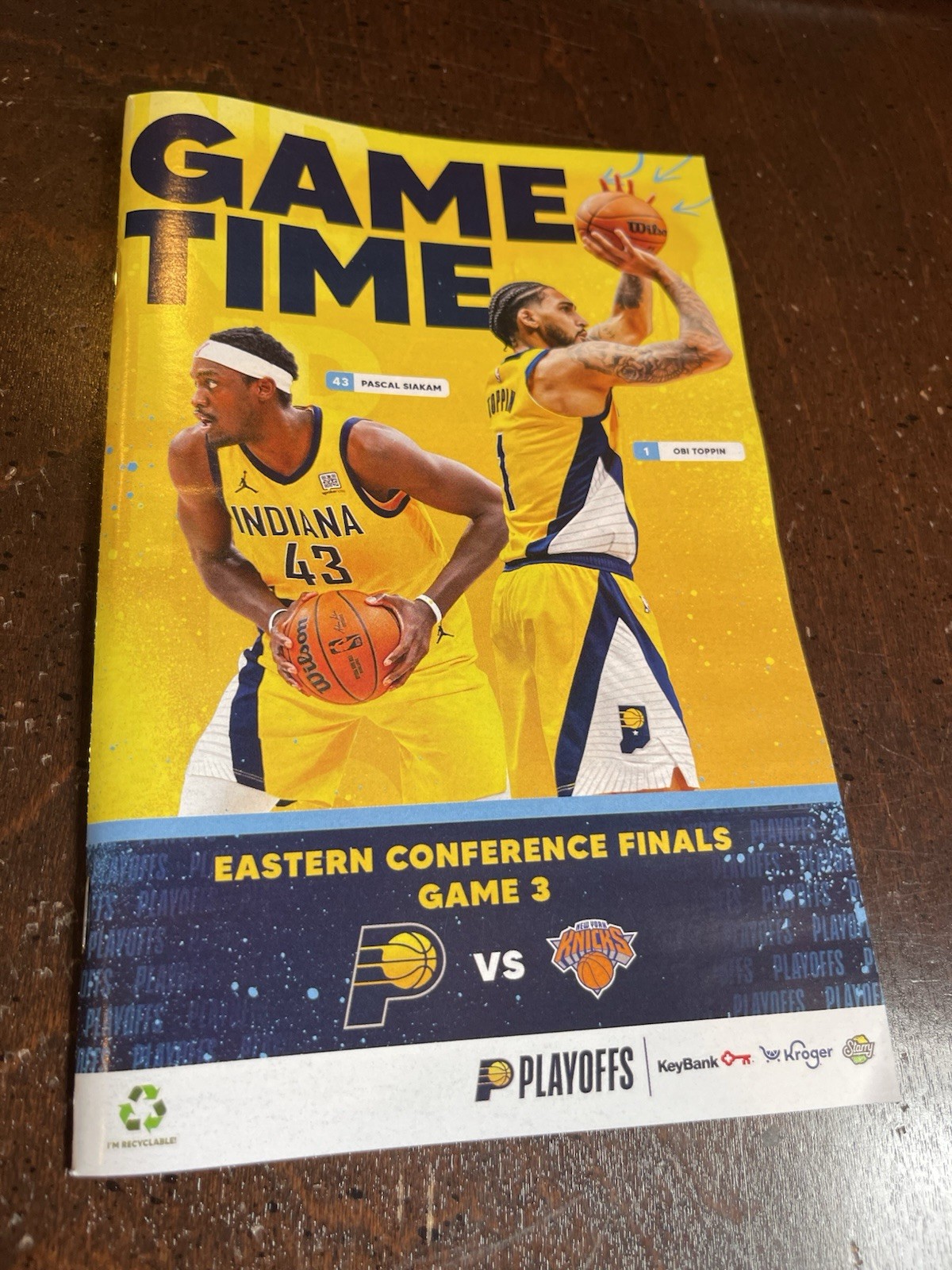 May 25, 2025 Knicks At Pacers Program — Eastern Conference Finals Game 3