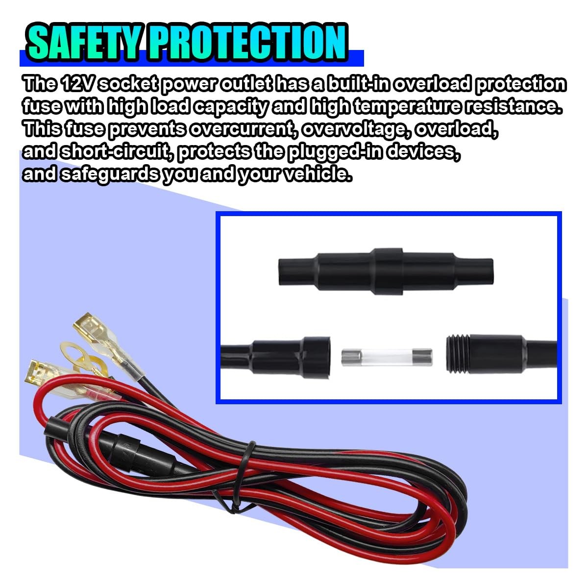 Cigarette Lighter Socket, DC 12V Car Power Outlet Socket Replacement, 1PC