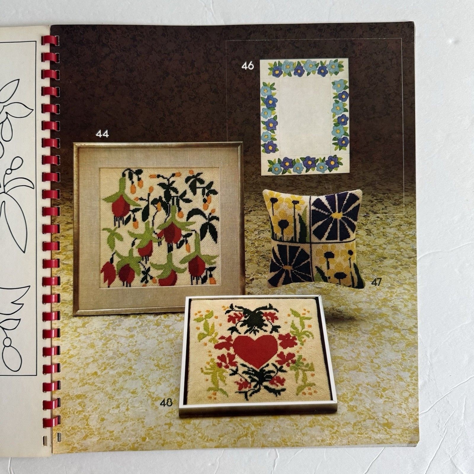 Vtg 1973 Lisbeth Perrone's Needlepoint Workbook Spiral Bound Canvas Embroidery