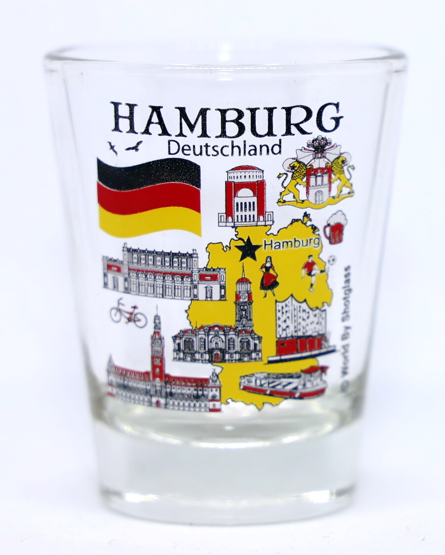 HAMBURG GERMANY GREAT GERMAN CITIES COLLECTION SHOT GLASS SHOTGLASS