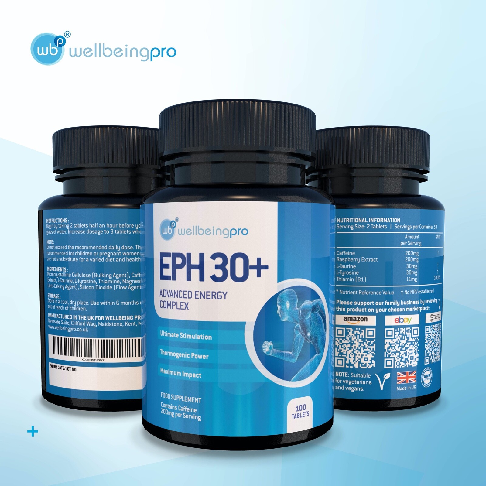 EPH30+ Advanced Energy Tablets Diet Slimming Pills Pre-Workout Ephedrine Free