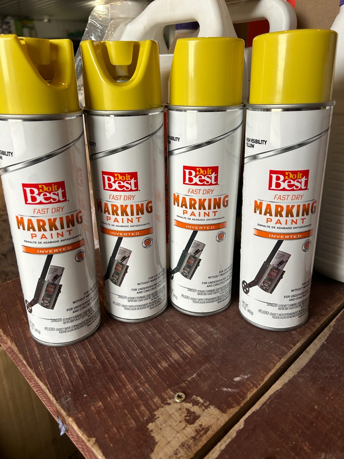 4-pack DoItBest 793995 Fast Dry Yellow Marking Paint Inverted Parking lot 17 oz
