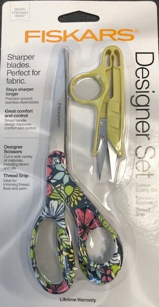 Fiskars Designer 2 Piece Cutting Set 8" Scissors & Thread Snip 154162-1022