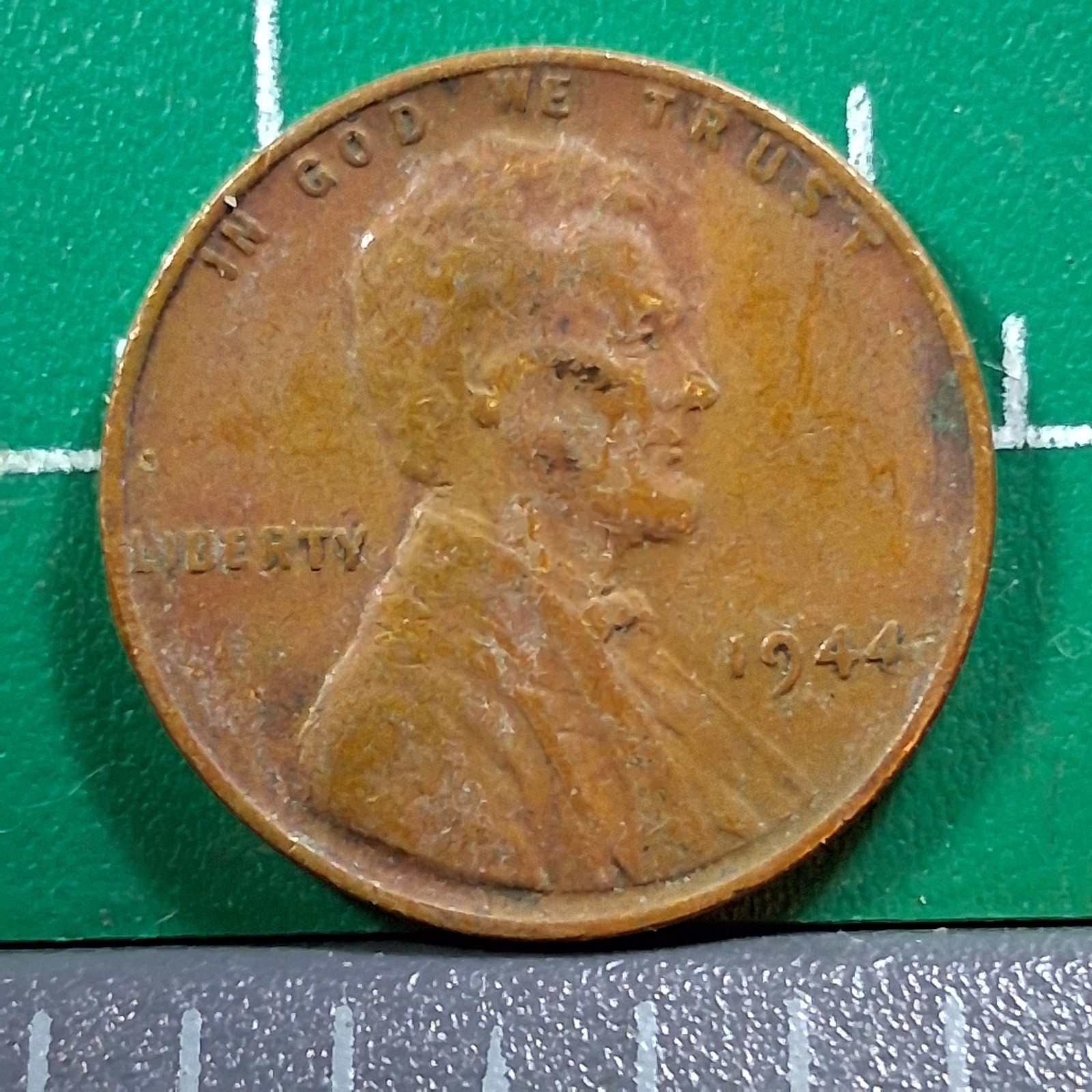 1944 United States USA Abraham Lincoln Wheat Penny 1 Cent Copper Coin