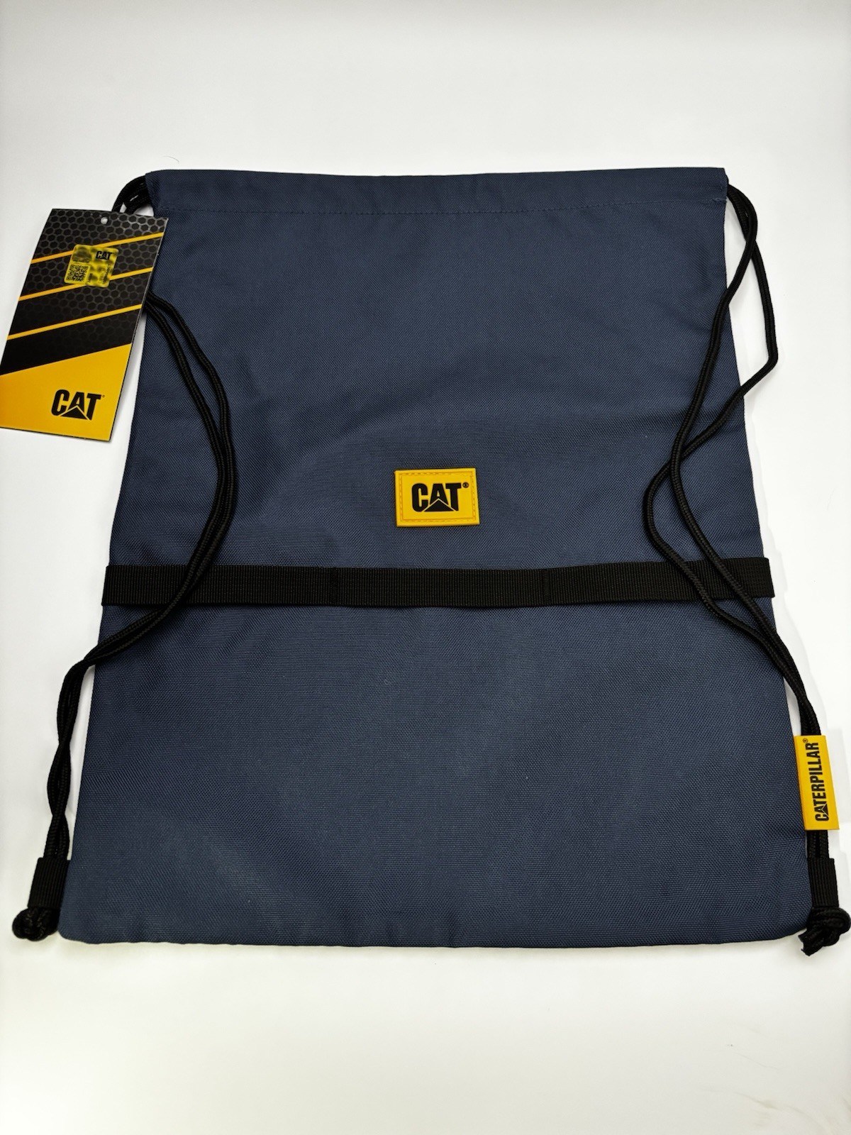 CAT Caterpillar Blue Drawstring Backpack Gym Bag Cinch Sack NWT Unisex - Blue