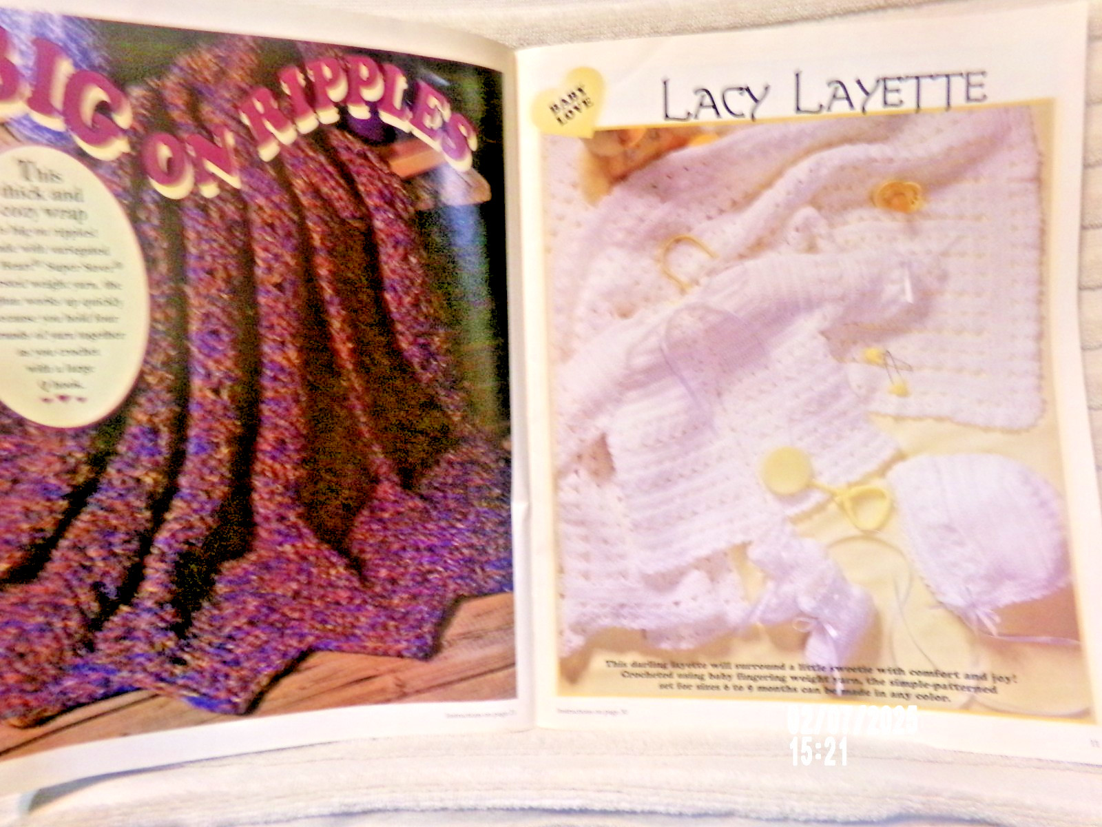 Crochet With Heart December 1996 Beanbag Santa Angels Tree Trims Lacy layette +