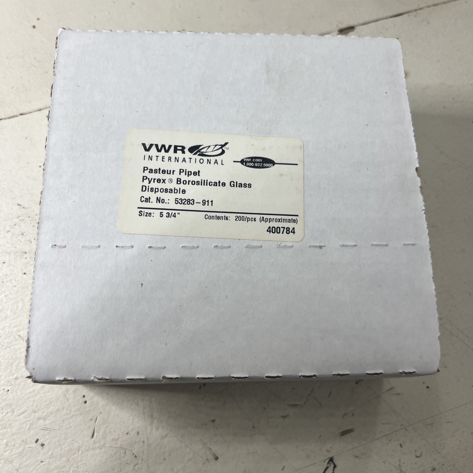 NEW VWR PASTEUR PIPET PYREX BOROSILICATE GLASS 5 3/4" 200 APROX 53283-911