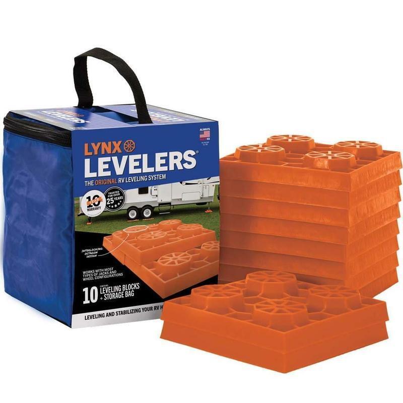 RV Leveling Blocks 10 Pack Interlocking Modular Design W/ Carry Bag Easy Setup
