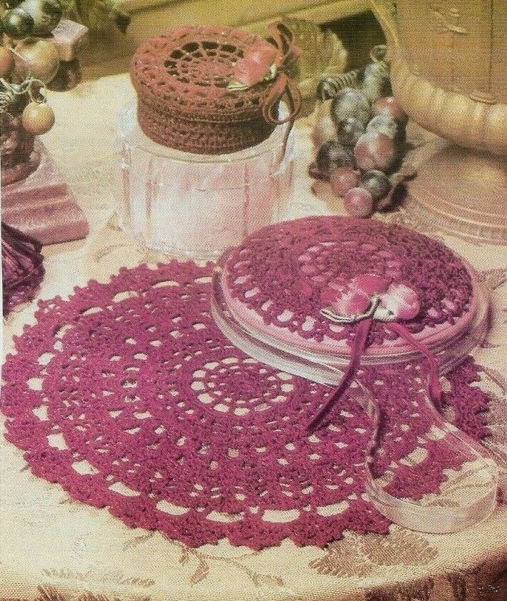 VICTORIAN VANITY TRIO DOILY HOME DECOR DIGEST SIZE CROCHET PATTERN INSTRUCTIONS