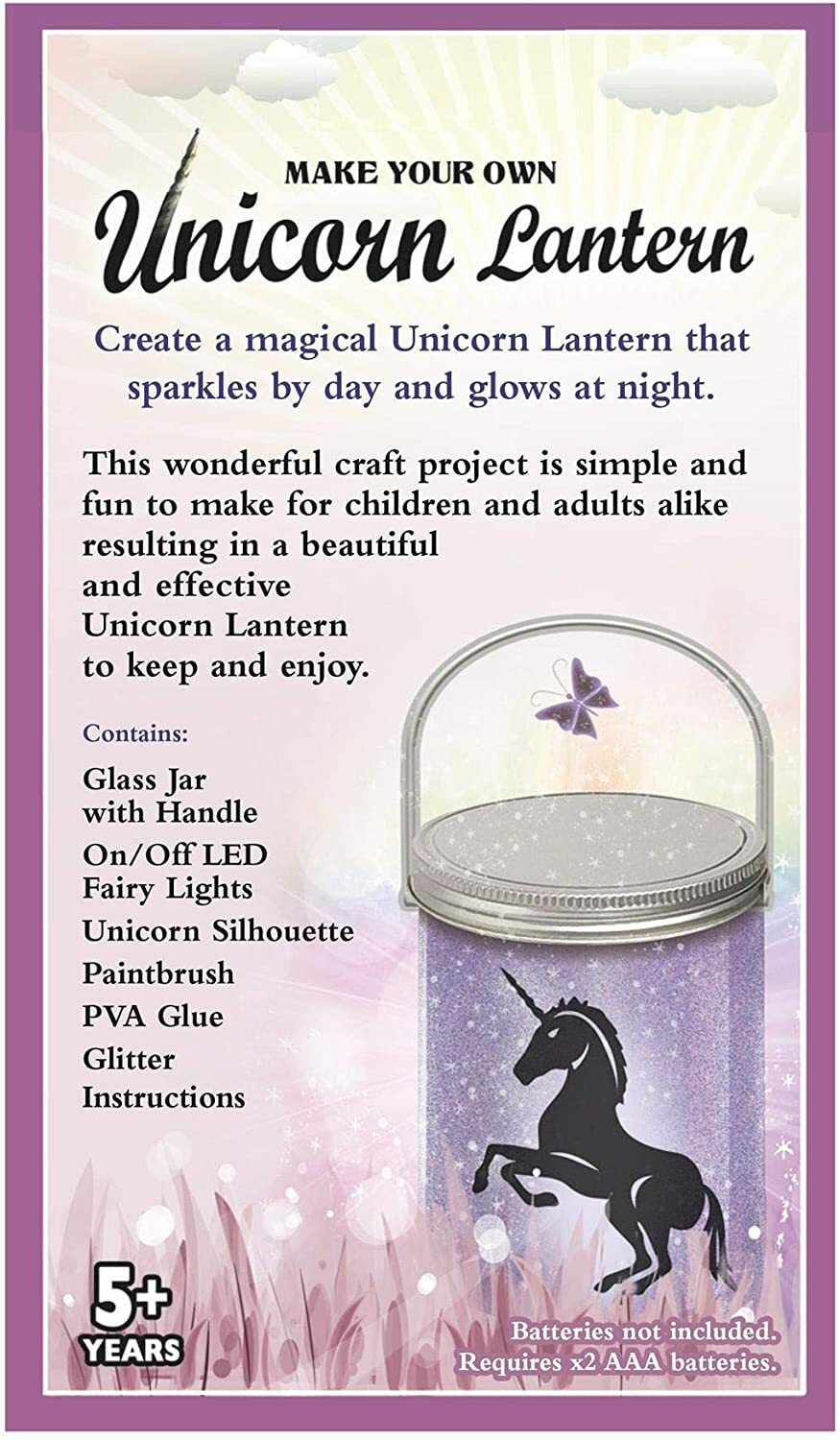 Make Your Own Unicorn Lantern LED Battery Powered (5+) - NEW