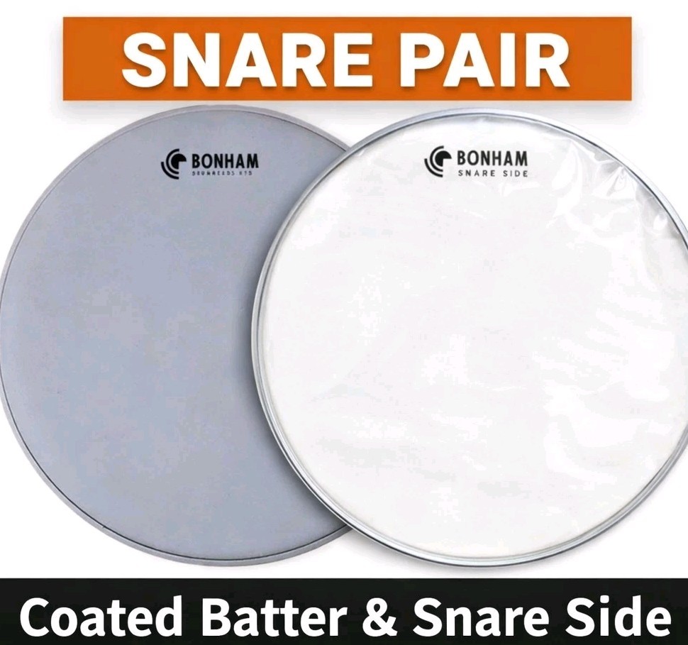 13" Snare Drum Heads Set – Batter & Resonant Snare Side – Bonham