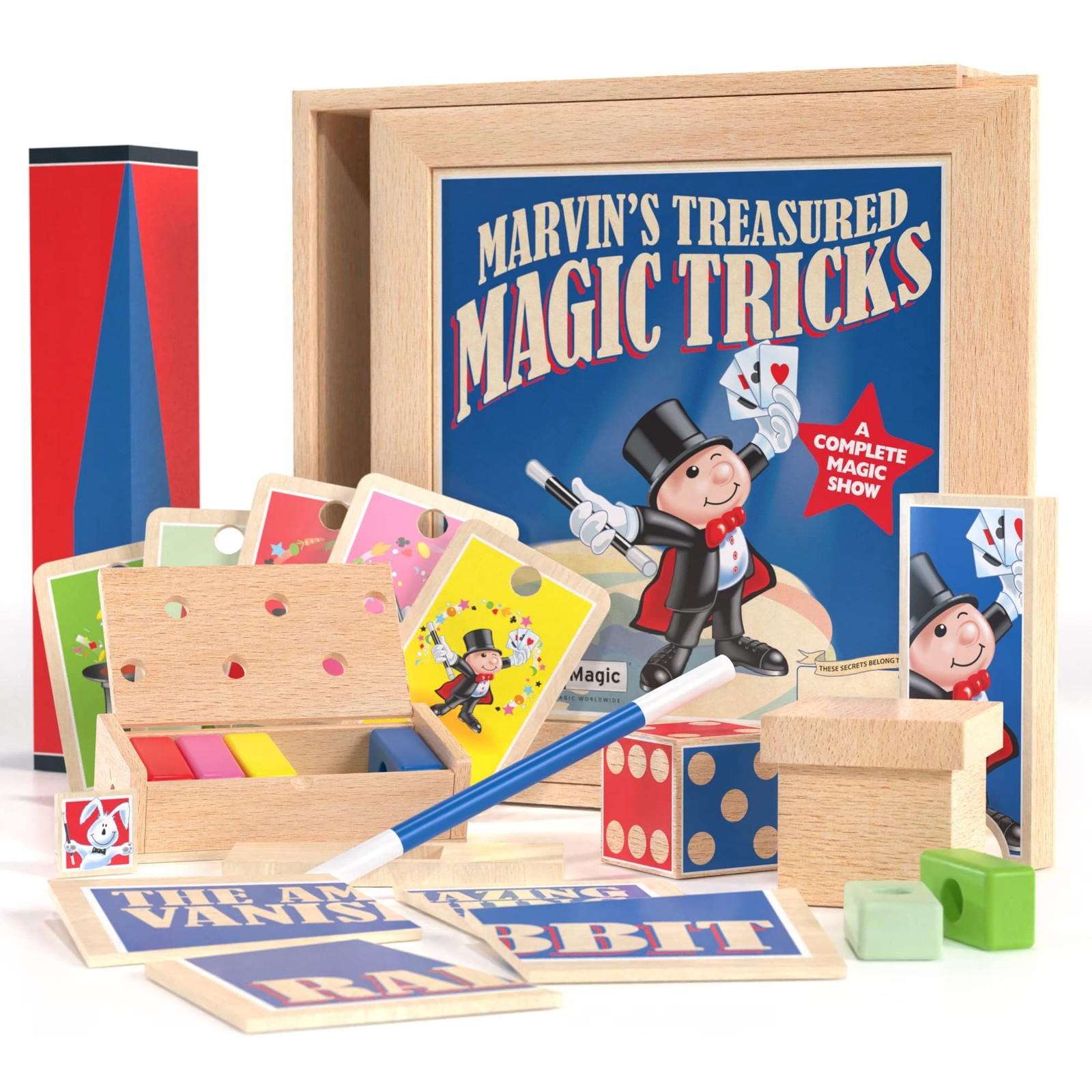 Marvin's Magic Treasured Tricks - Wooden Magic Set for Kids Age 8+ | Wooden M...