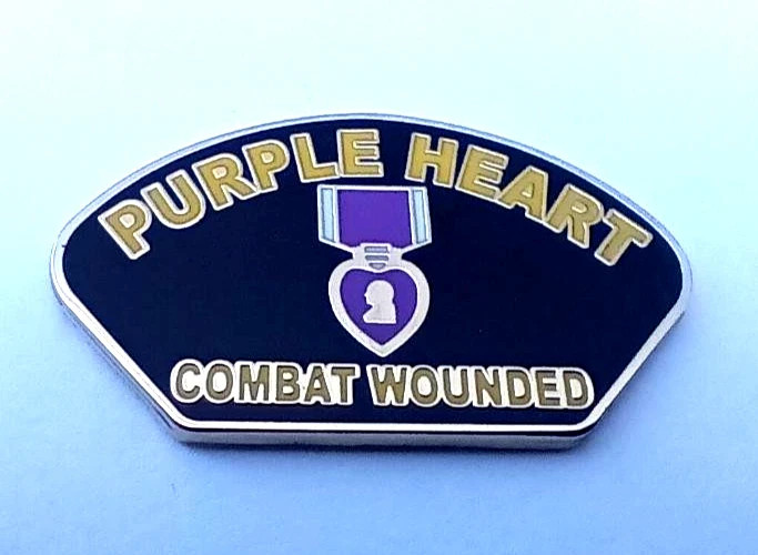 PURPLE HEART COMBAT WOUNDED (1-1/4") Military HERO Hat Pin P12253 EE