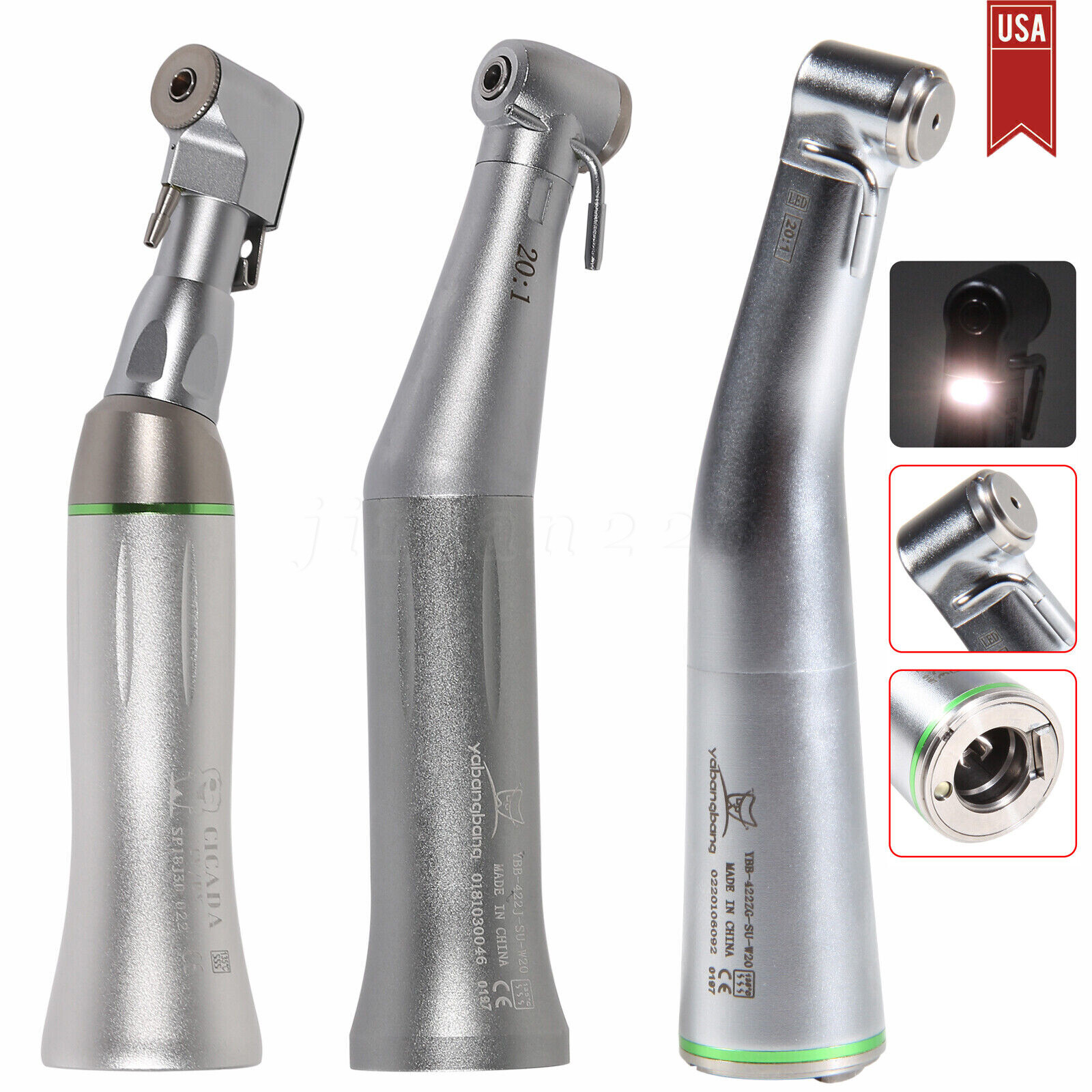20:1 Implant Motor Dental Contra Angle Surgical Handpiece (LED Fiber Optic)