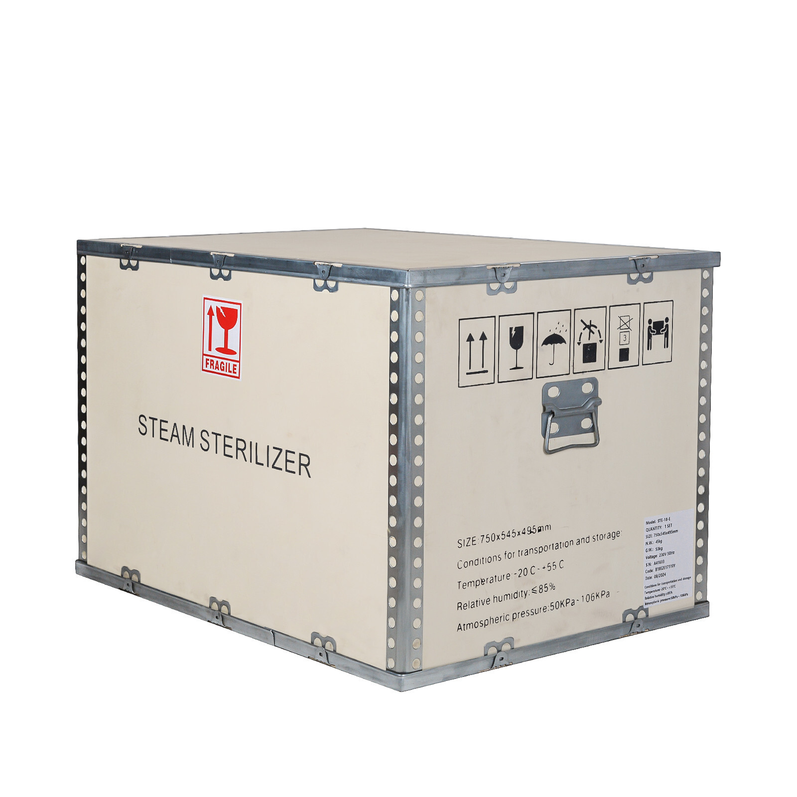 18L Class B Fully Automatic Autoclave 3 Times Vacuum Steam Sterilizer Printer US