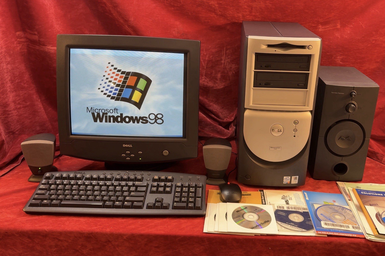 Complete Vintage DELL Windows ME/98/XP Triple-boot Retro PC System Year 2000 Y2K
