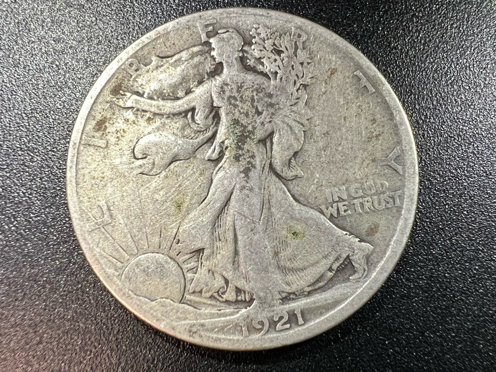 1921-D Liberty Walking Half Dollar Very Low Mintage VG/F (#1147)