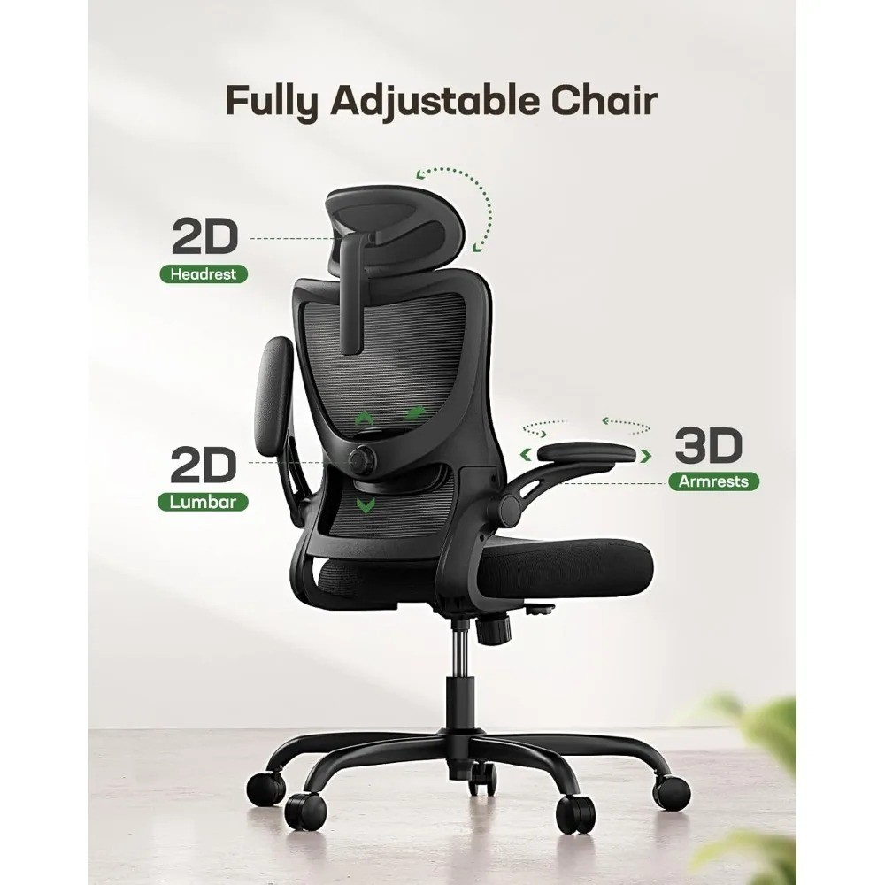 NEW Ergonomic High-Back Mesh Office Chair with Adjustable Lumbar & Headrest