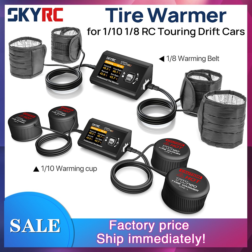 SkyRC TWneo Tire Warmer Heater 20–80℃ APP Control for 1/8 1/10 RC Car Tires
