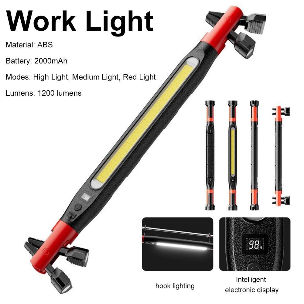 Magnetic Led Work Light USB Rechargeable Flashlight Handheld/Hanging Workshop