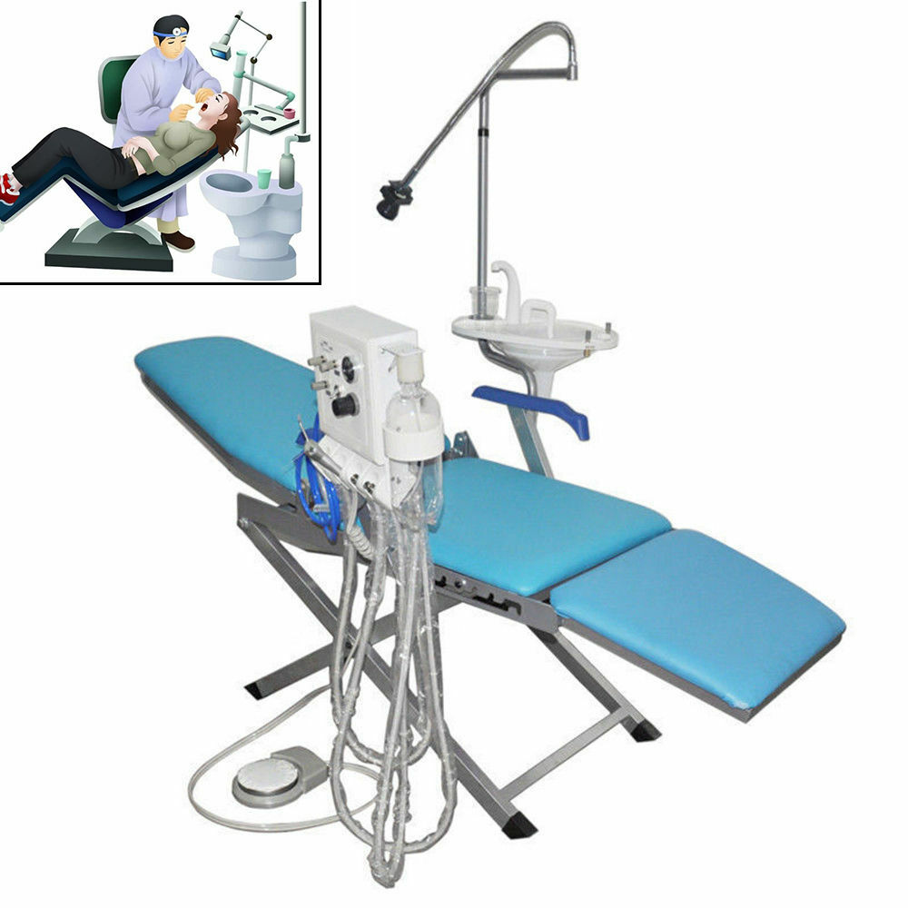 Dental Folding Chair Turbine Unit Weak Suction 4H Hand piece LED Light