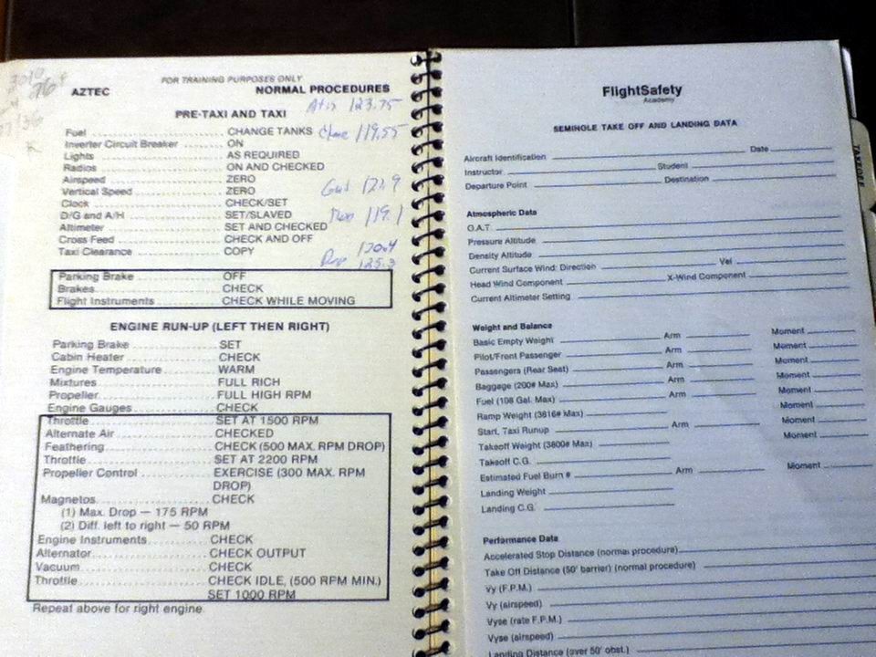 Piper Aztec F Checklist