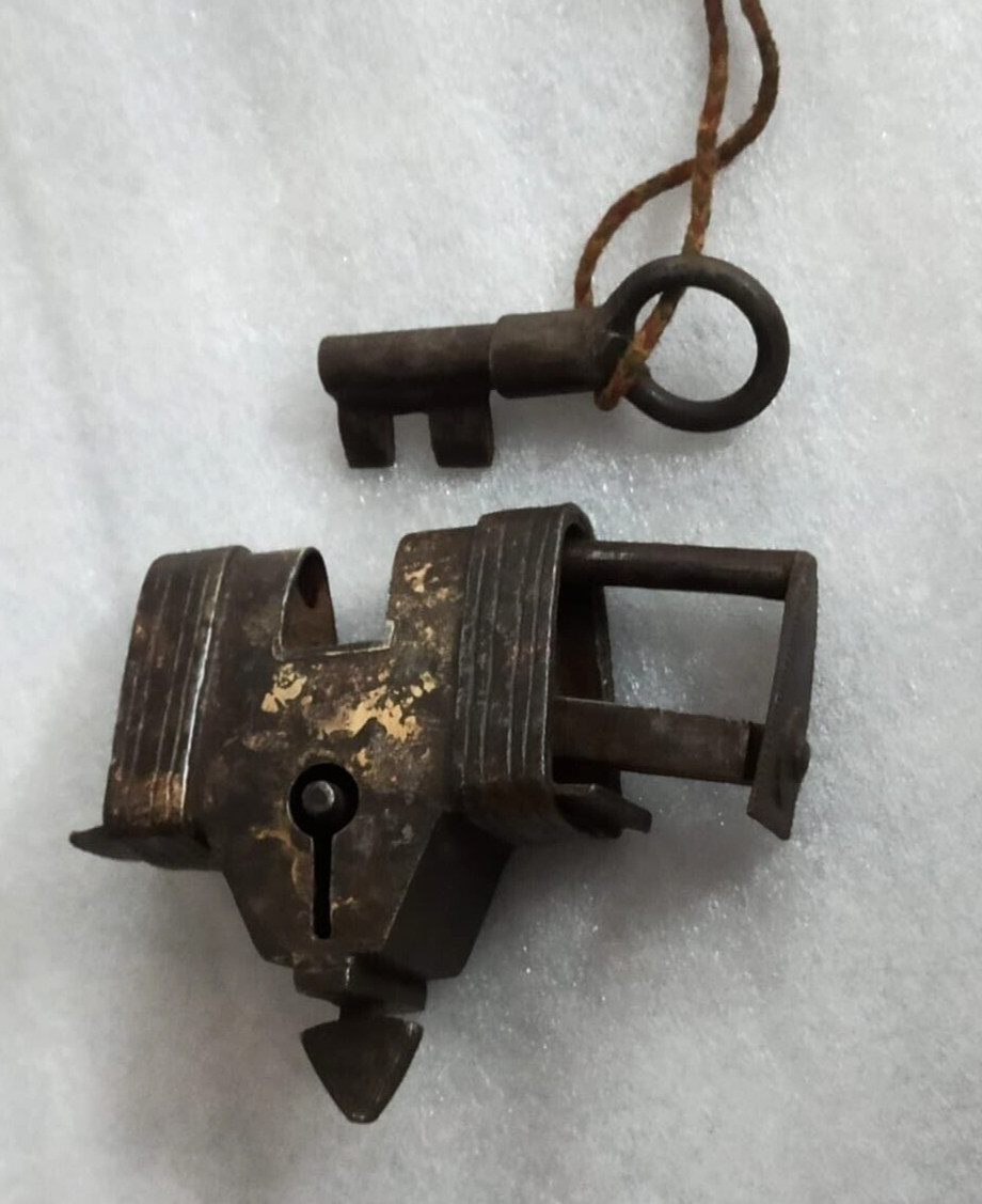 Vintage Iron Handcrafted Unique Shape Solid Heavy Padlocks