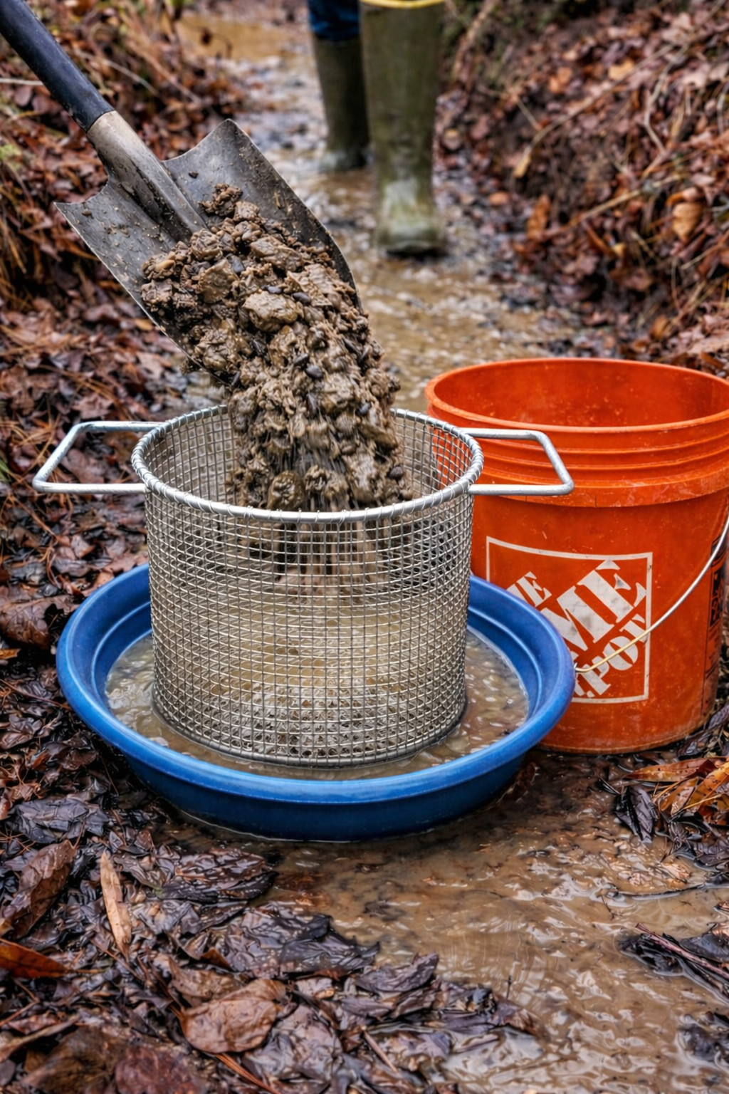 Gold Prospecting Equipment , Metal Mesh Prospecting Basket for Panning & Mining