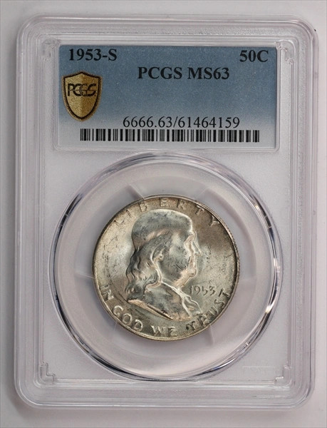 1953-S Franklin Half Dollar PCGS MS63