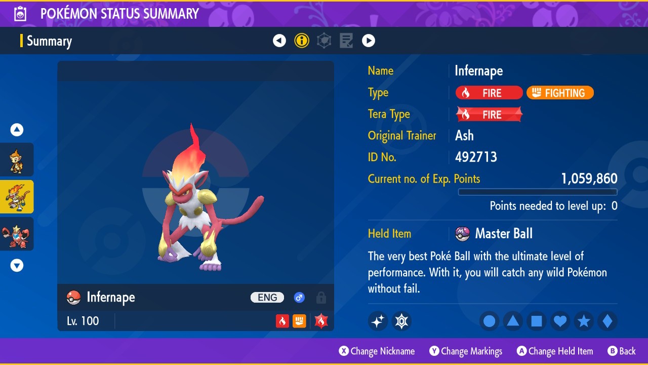 Pokemon Scarlet and Violet PSV - Shiny 6IV Infernape