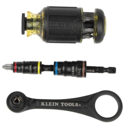 Klein Tools 85515HD 3-Piece Tool Set, Mini-Ratchet, 12-in-1 Impact-Rated Kit
